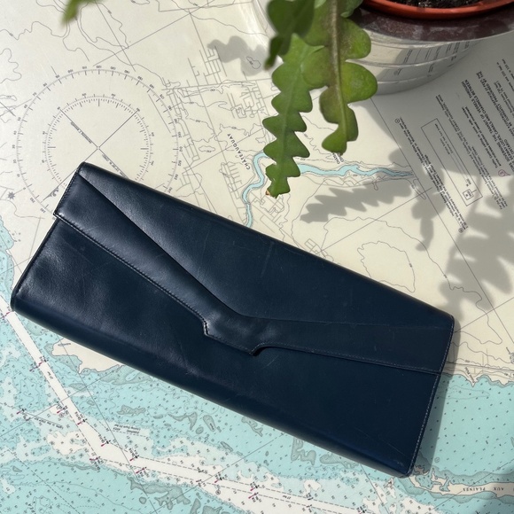 Vintage 80s Navy Victory Handbag / Clutch / Purse - Picture 1 of 7